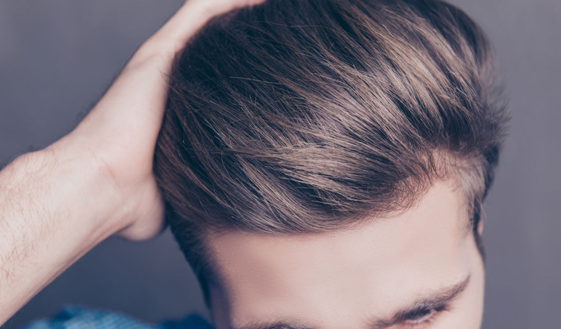 closeup of mans scalp