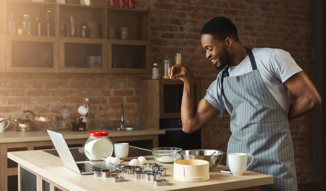 Men Cooking Jamie Oliver's Great Cookbook Challenge On Channel 4,