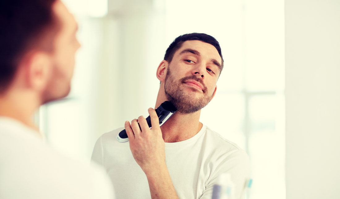 shaving beard with electric razor