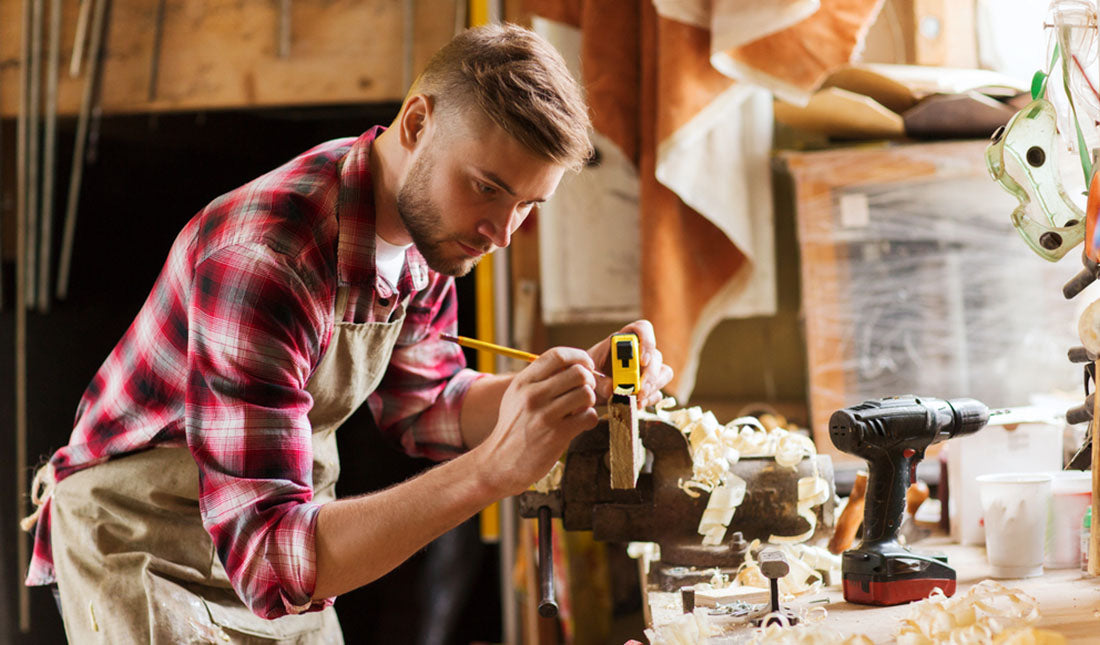 man woodworking