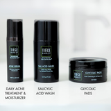 Daily Acne Treatment & Moisturizer, Salicylic Acid Wash, Glycolic Pads
