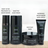 Daily Acne Treatment & Moisturizer, Salicylic Acid Wash, Glycolic Pads, Morning Moisturizer with SPF20
